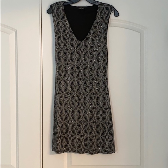 Black Cocktail Dress with Embellishments - Picture 2 of 3